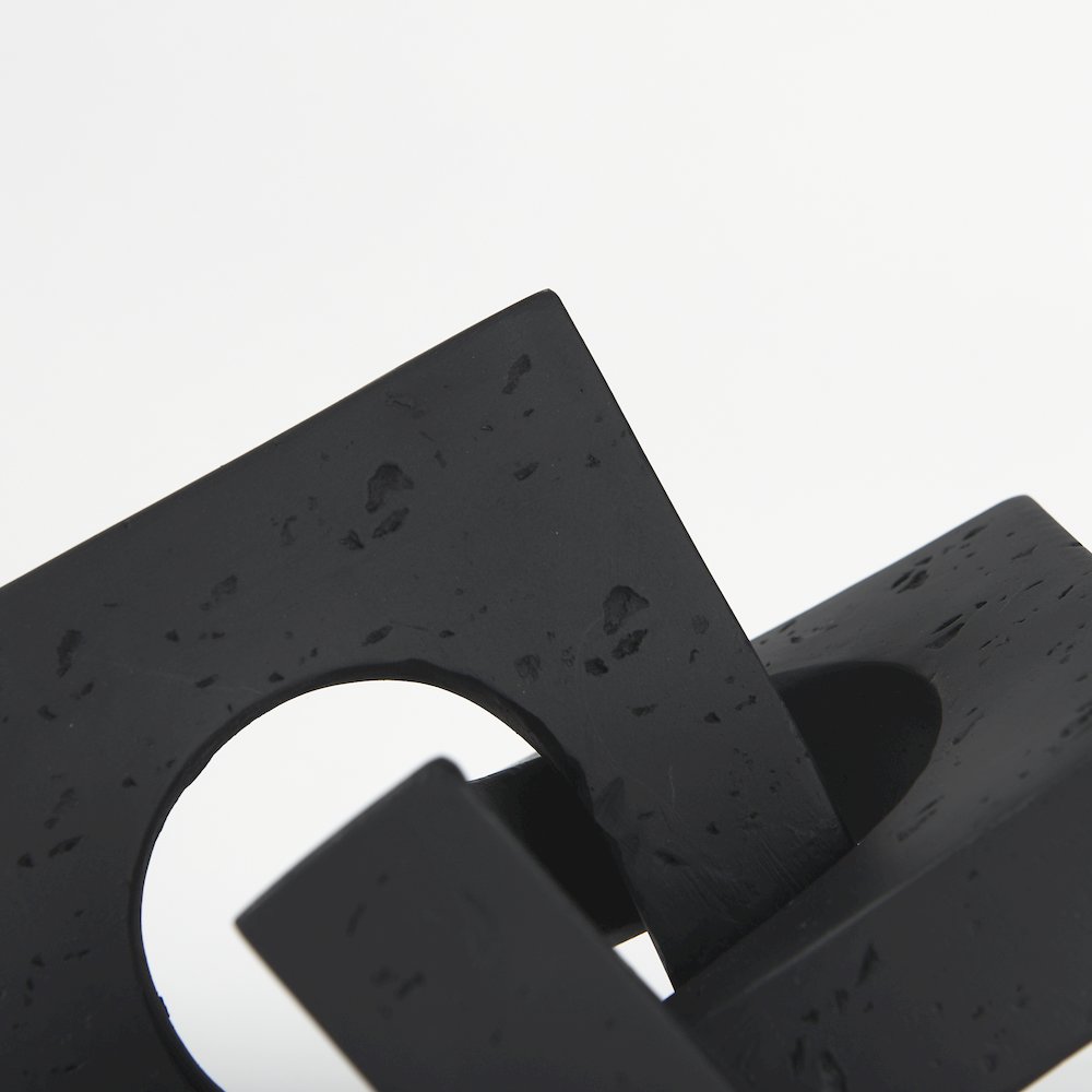 Linx  Small Matte Black Resin Sculpture Decorative Object. Picture 5