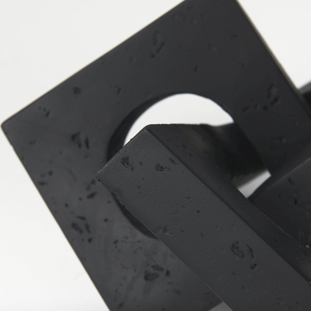 Linx  Small Matte Black Resin Sculpture Decorative Object. Picture 6