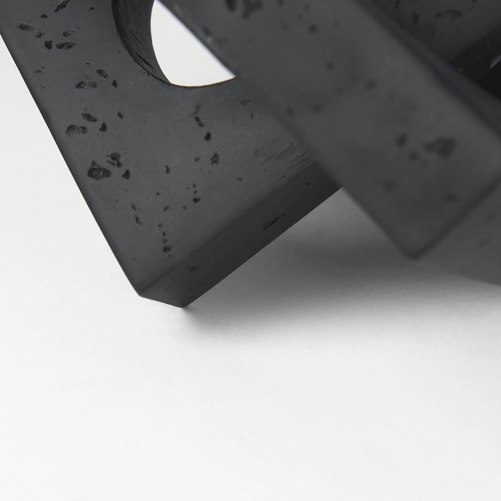 Linx  Small Matte Black Resin Sculpture Decorative Object. Picture 7