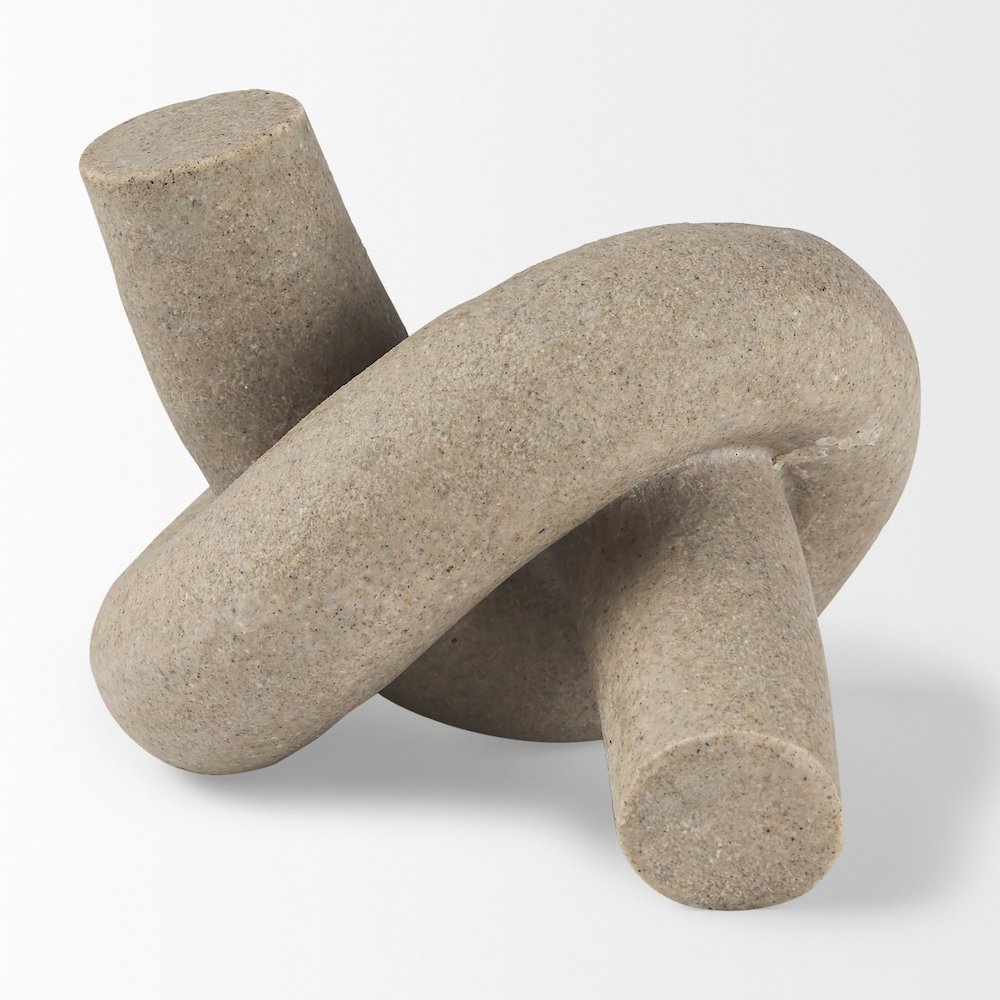 Otto Sandstone Resin Small Knot Sculpture Decorative Object. Picture 5