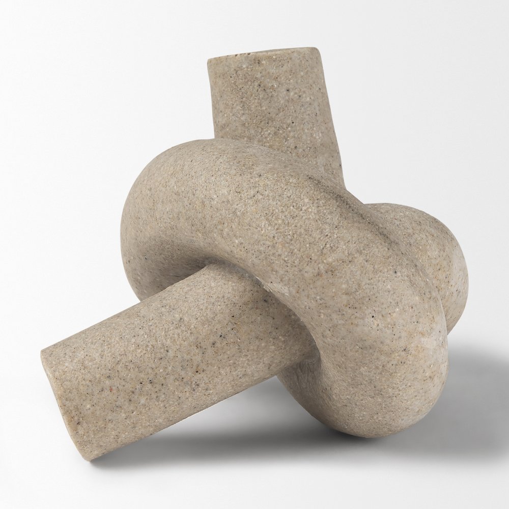 Otto Sandstone Resin Small Knot Sculpture Decorative Object. Picture 6
