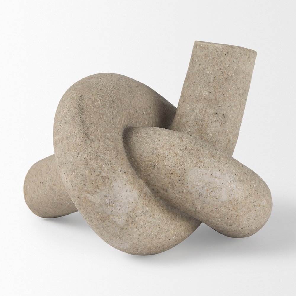 Otto Sandstone Resin Small Knot Sculpture Decorative Object. Picture 7