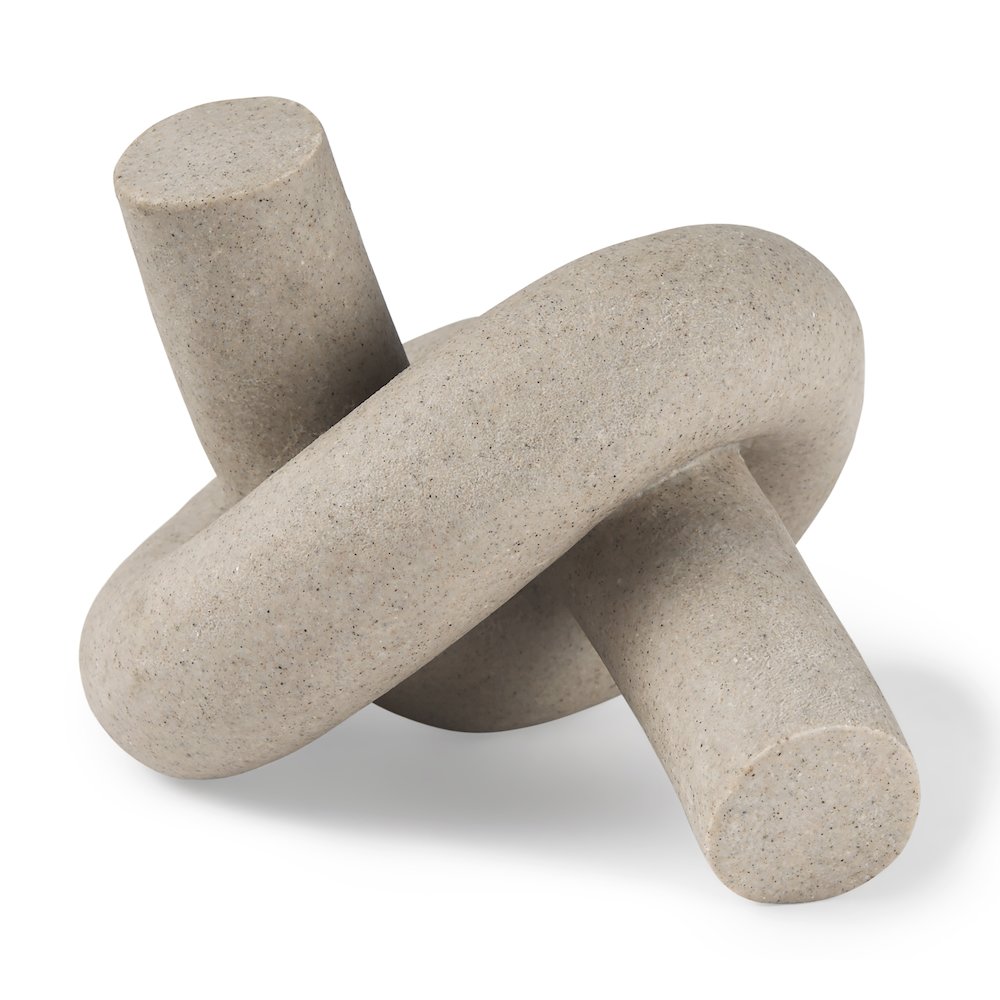 Otto  Sandstone Resin Large Knot Sculpture Decorative Object. Picture 1