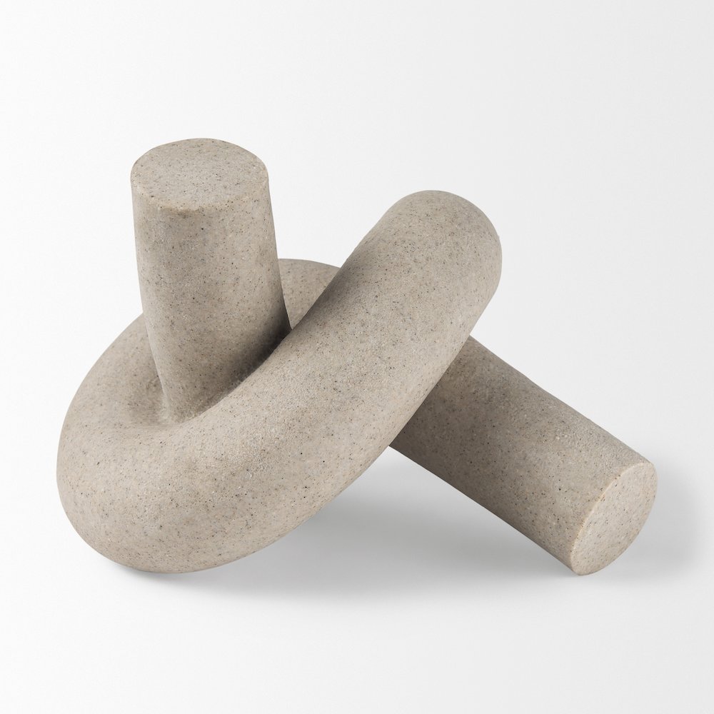 Otto  Sandstone Resin Large Knot Sculpture Decorative Object. Picture 2
