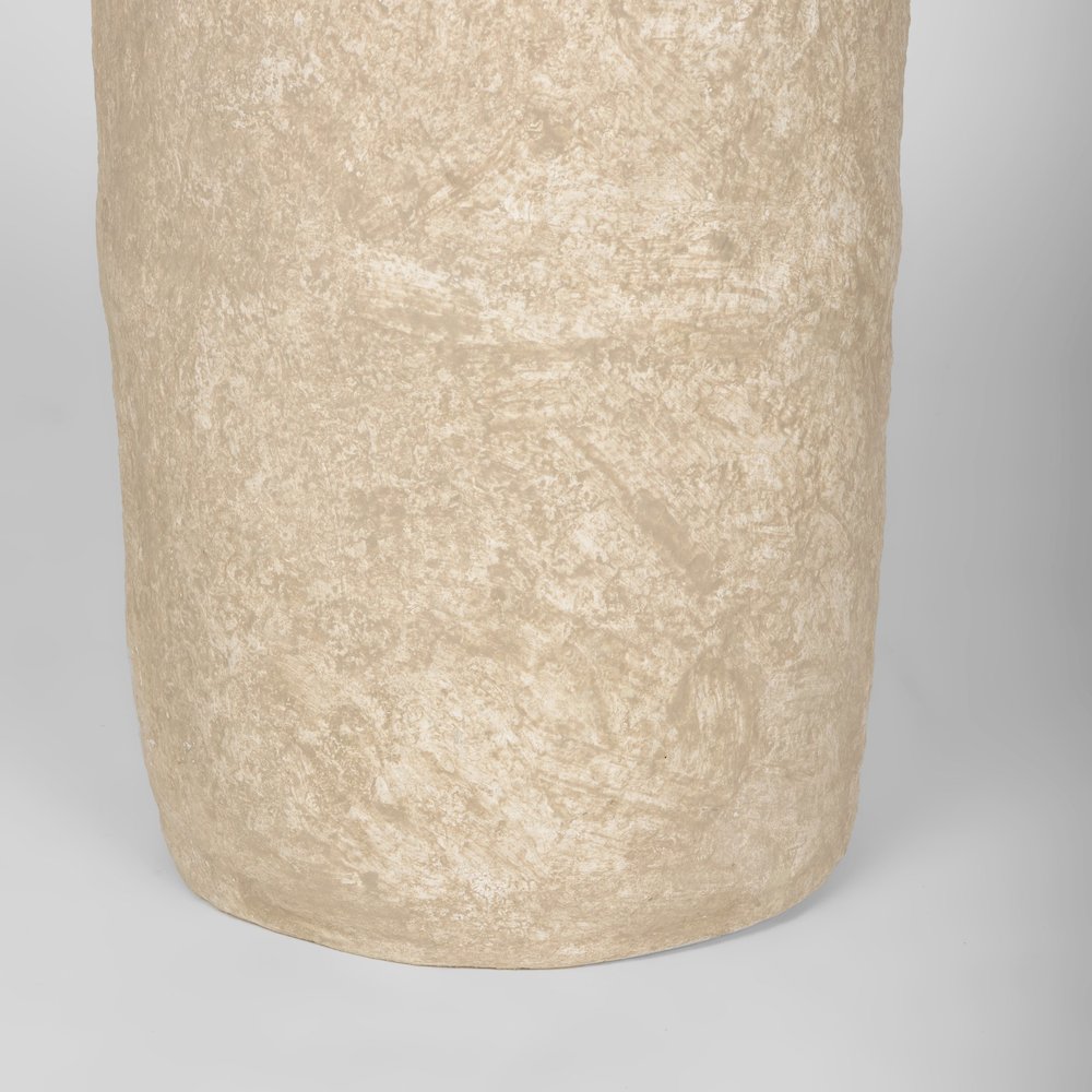 Rama Small Beige Paper Mache Floor Vase. Picture 8