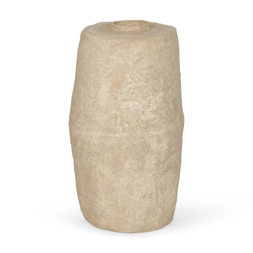 Rama Large Beige Paper Mache Floor Vase. Picture 1