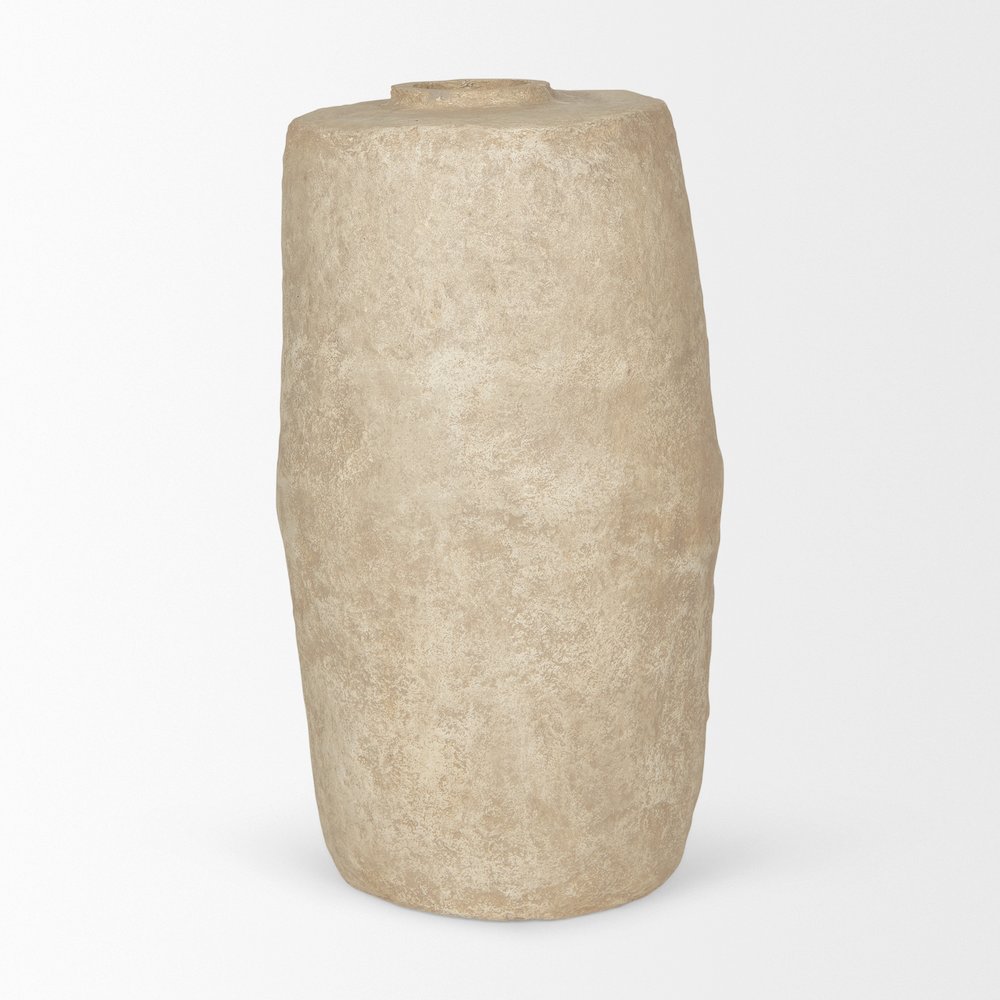 Rama Large Beige Paper Mache Floor Vase. Picture 4