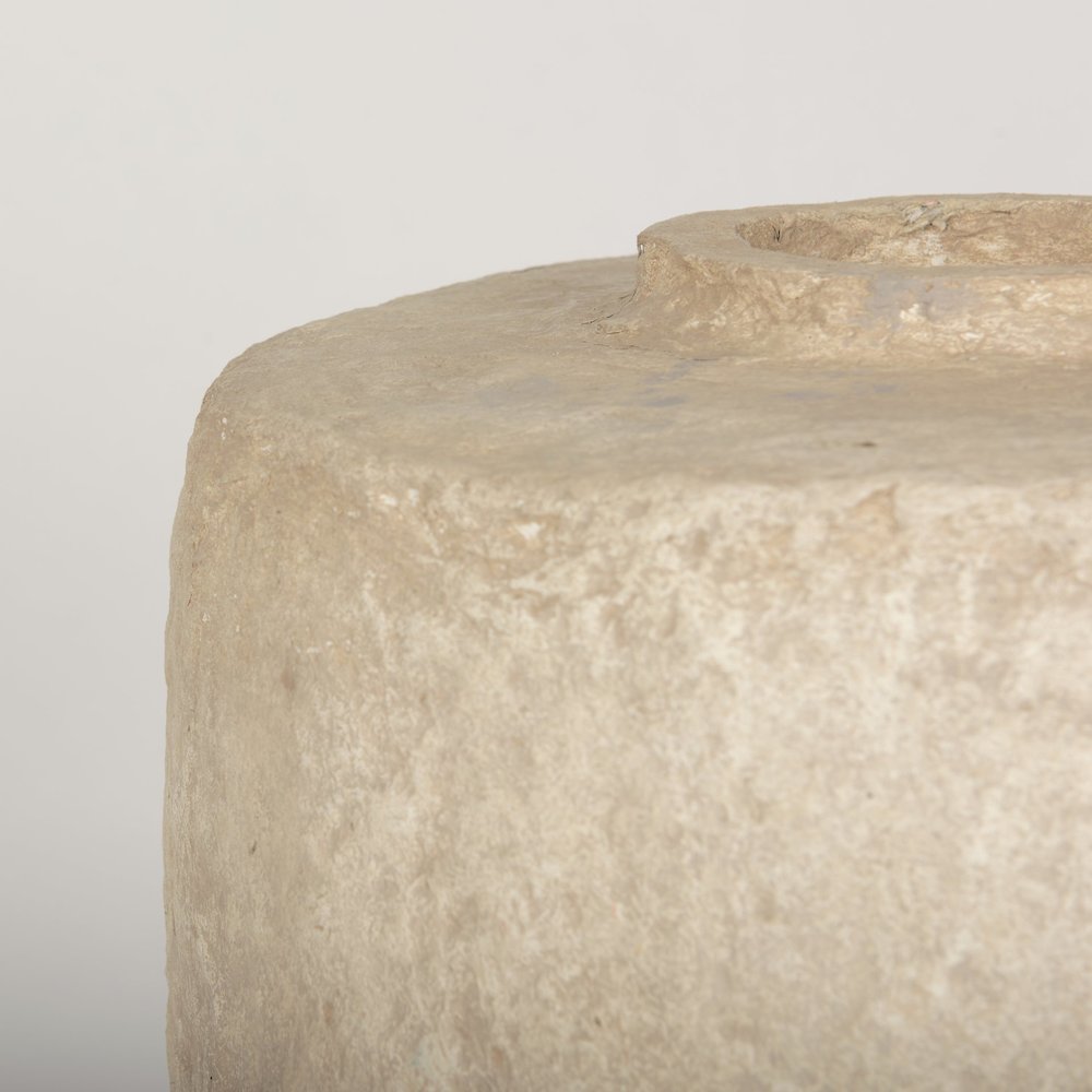 Rama Large Beige Paper Mache Floor Vase. Picture 7