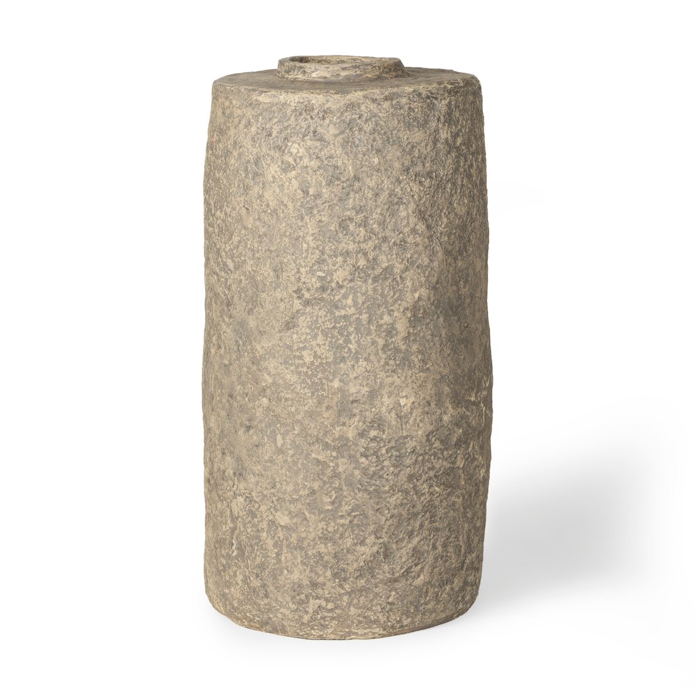 Rama Small Gray Paper Mache Floor Vase. Picture 1