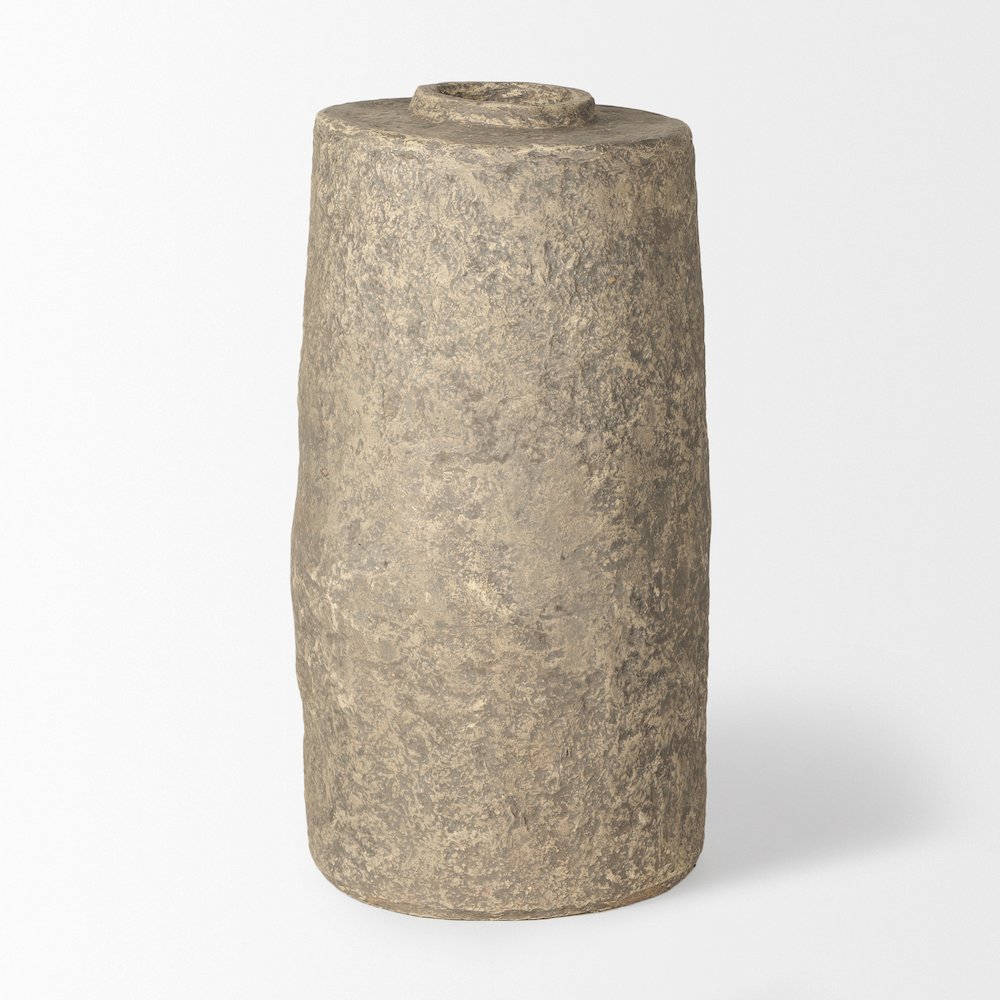 Rama Small Gray Paper Mache Floor Vase. Picture 5
