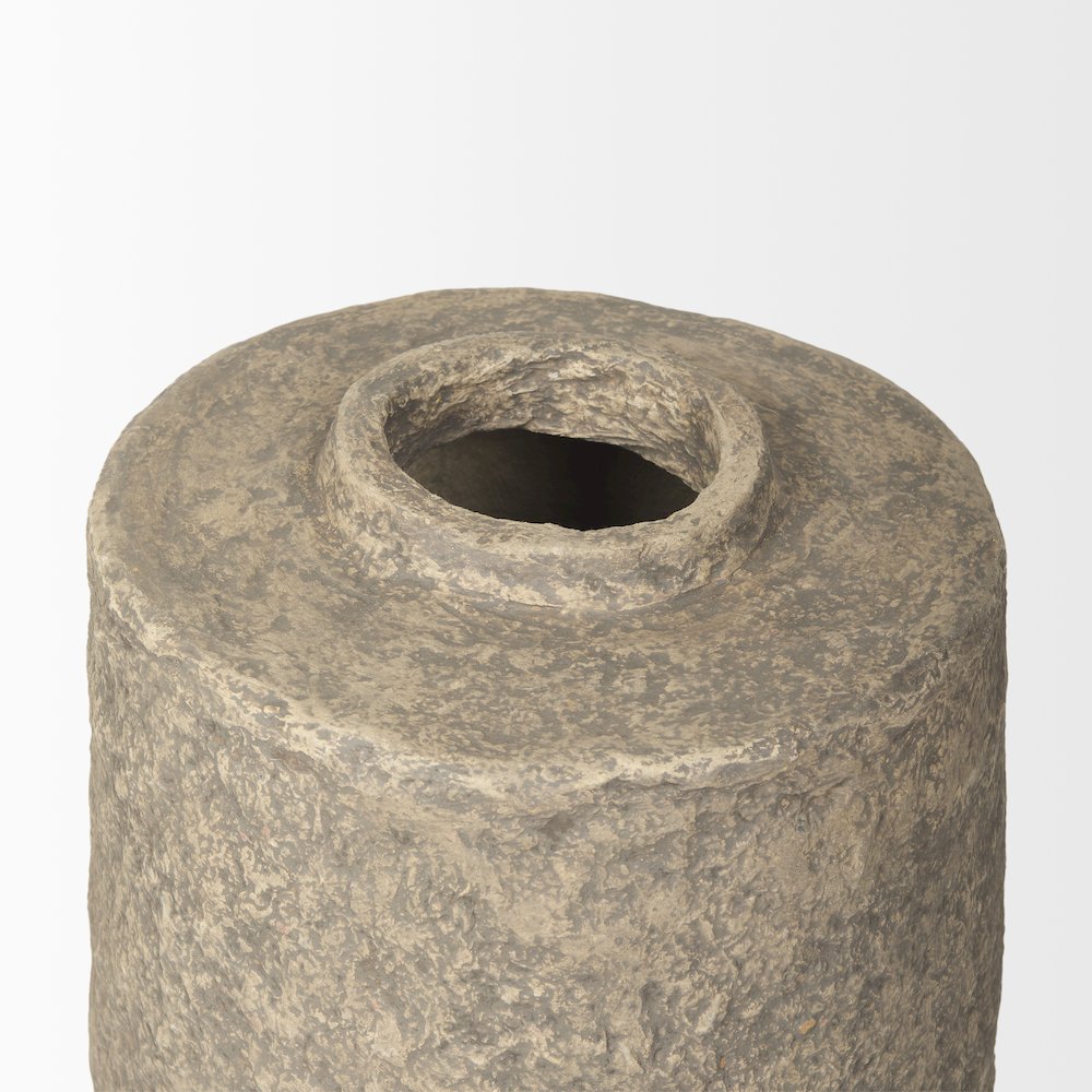 Rama Small Gray Paper Mache Floor Vase. Picture 6