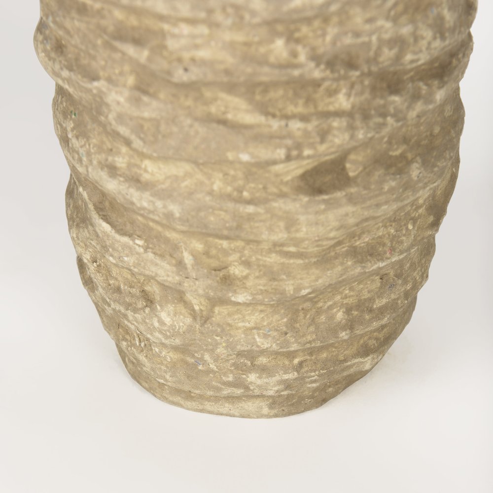 KamlSmall Beige Paper Mache Vase. Picture 7