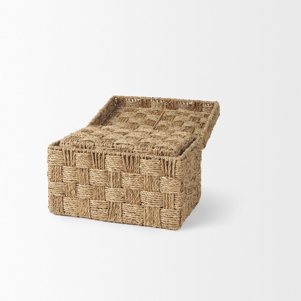 Set Of 2 Seagrass Boxes With Lids. Picture 10