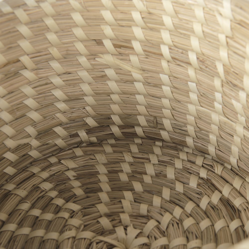 Set Of 3 Nesting Seagrass & Palm Leaf Boxes With Lids. Picture 8