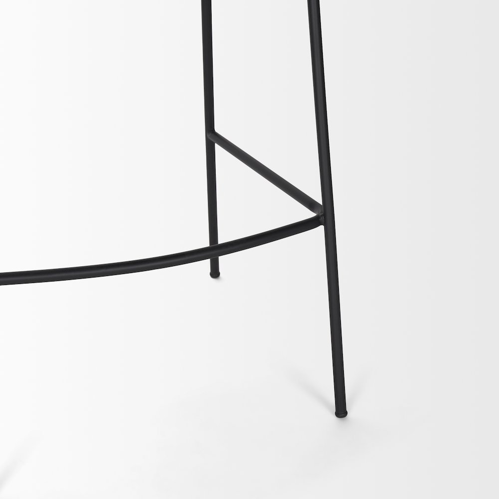 Bar Stool Oatmeal Fabric & Matte Black Metal. Picture 9