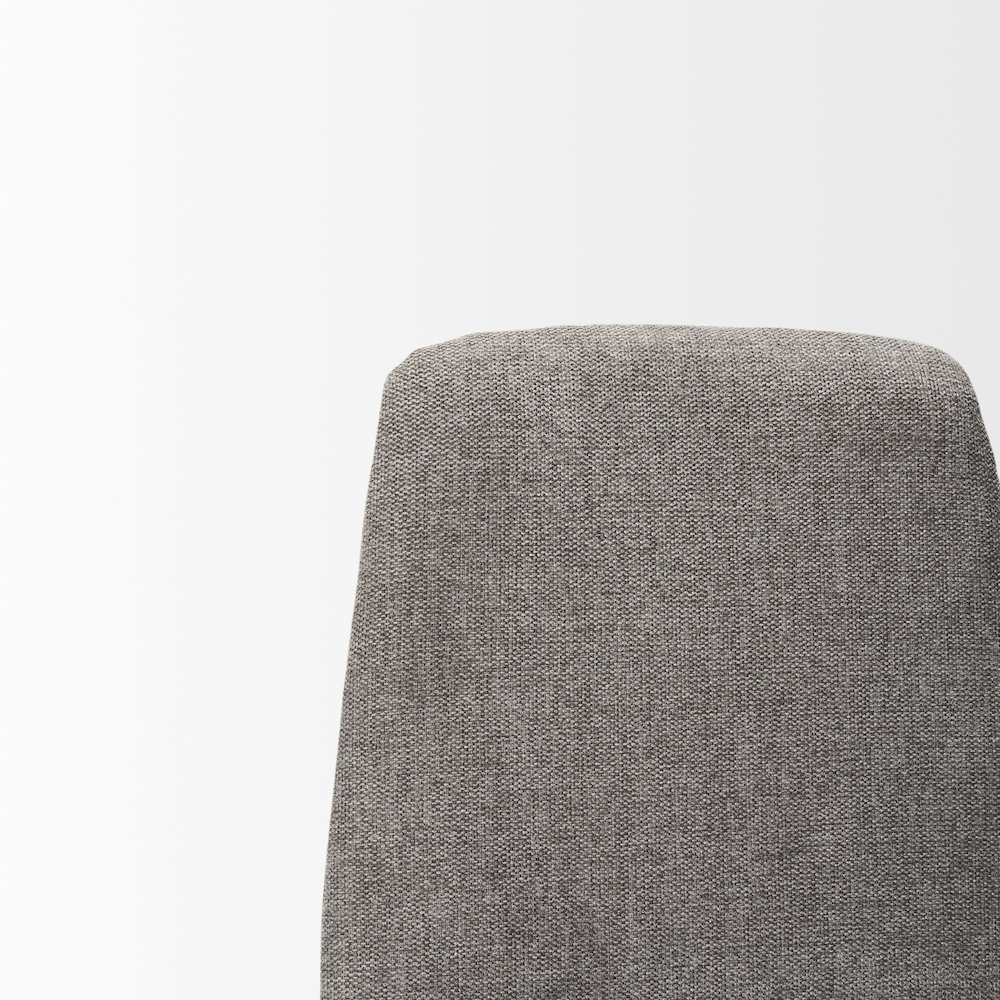 Dining Chair Gray Fabric & Matte Black Metal. Picture 2