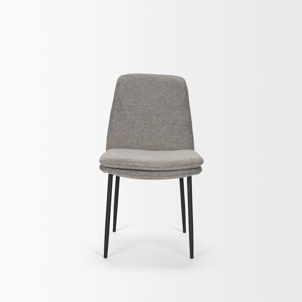 Dining Chair Gray Fabric & Matte Black Metal. Picture 8
