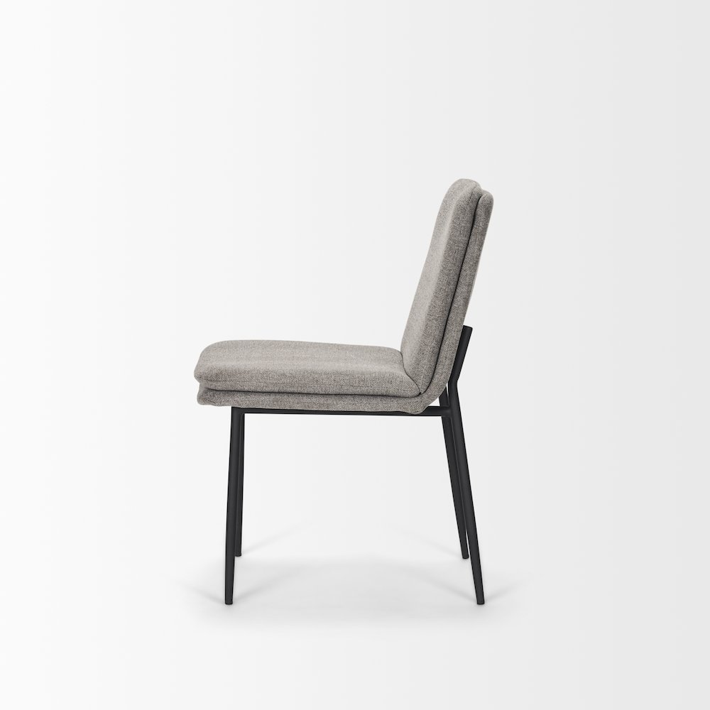 Dining Chair Gray Fabric & Matte Black Metal. Picture 9