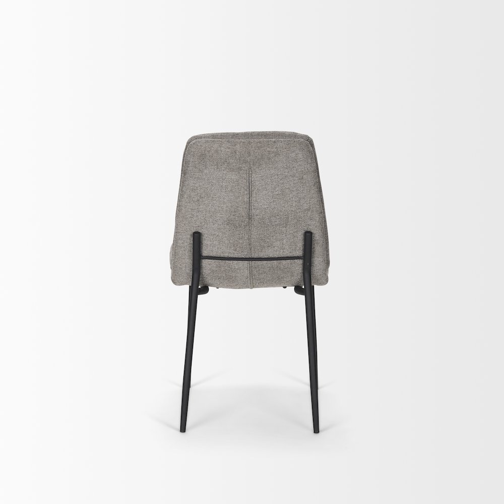 Dining Chair Gray Fabric & Matte Black Metal. Picture 10