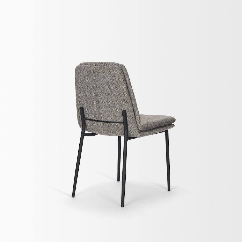 Dining Chair Gray Fabric & Matte Black Metal. Picture 11