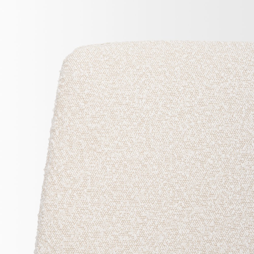 Dining Chair Cream Boucle Fabric & Matte Black Metal. Picture 11