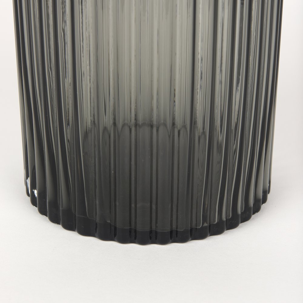 Dawn Short Smokey Black Glass Vase. Picture 2