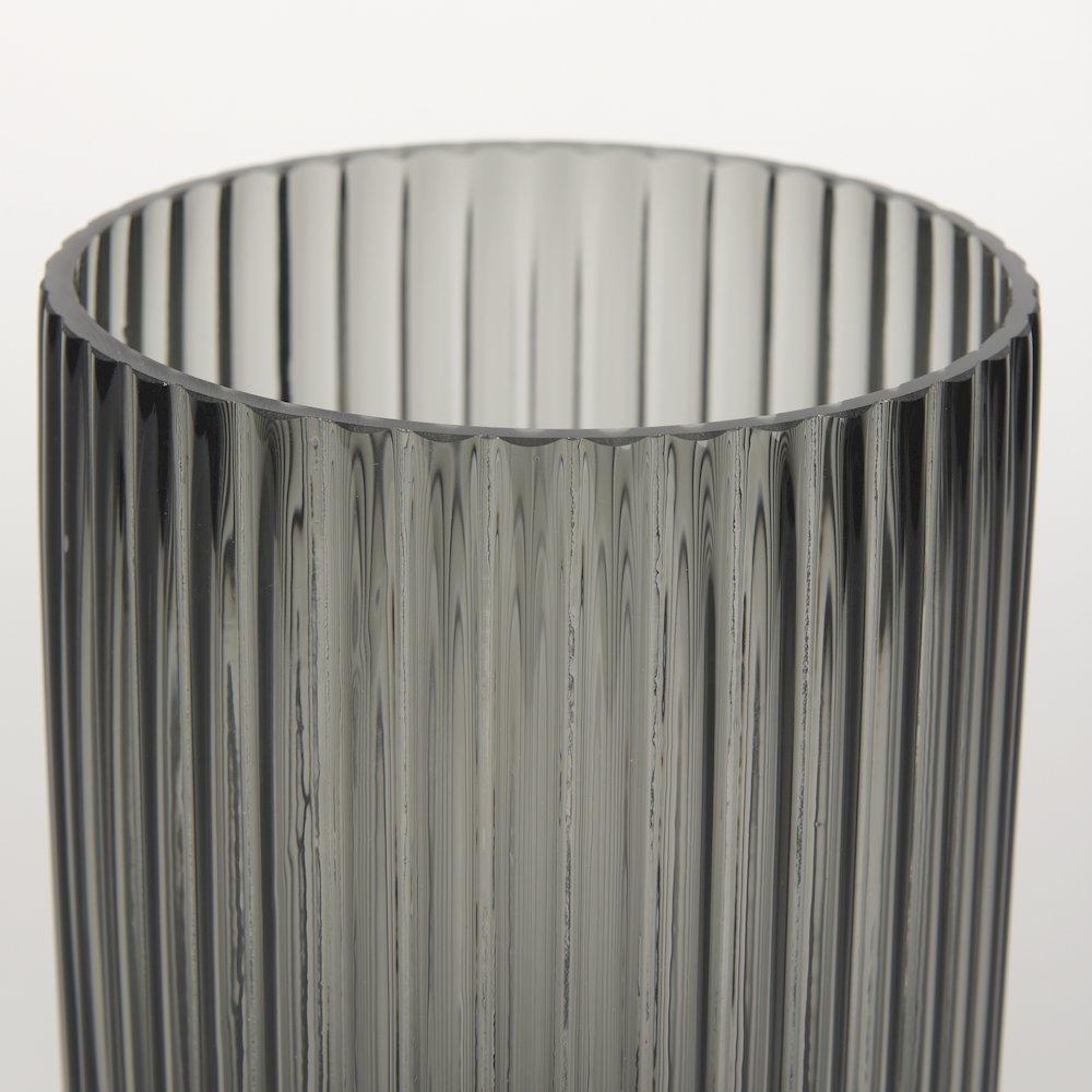 Dawn Short Smokey Black Glass Vase. Picture 9
