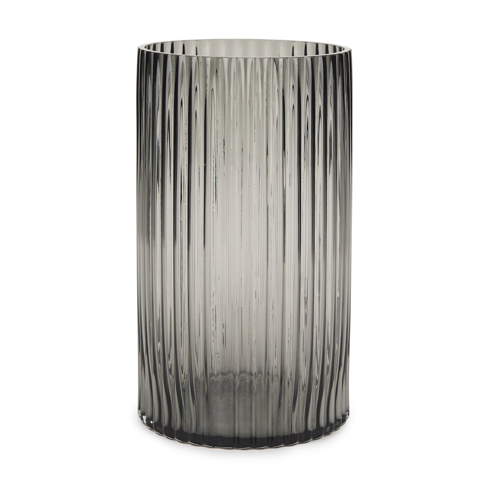 Dawn Tall Smokey Black Glass Vase. Picture 1