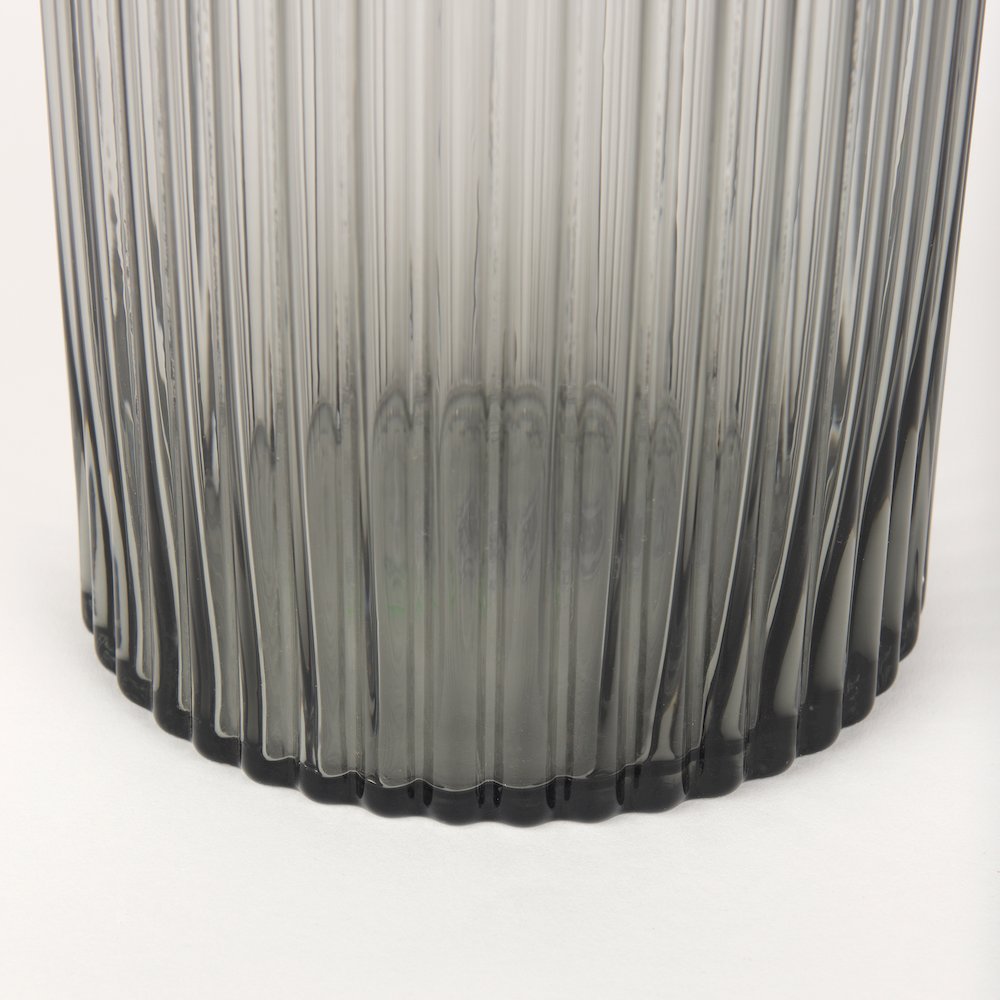 Dawn Tall Smokey Black Glass Vase. Picture 2