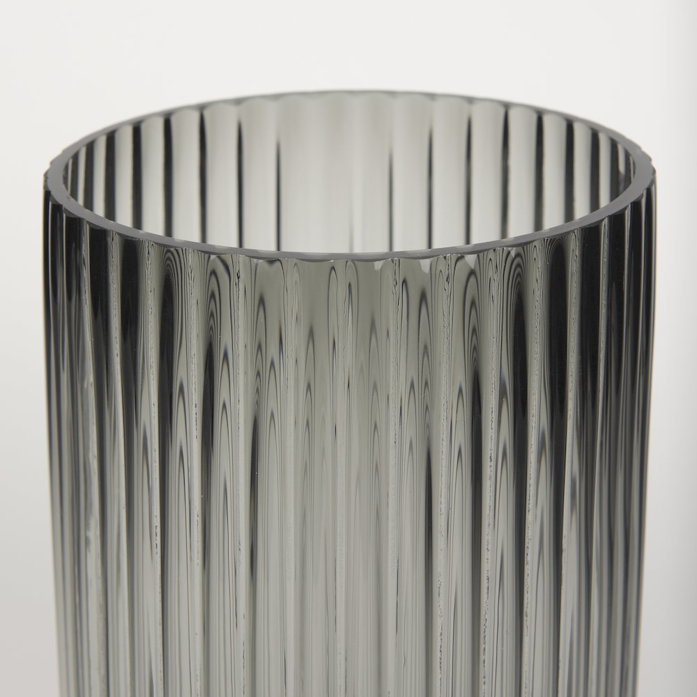 Dawn Tall Smokey Black Glass Vase. Picture 9