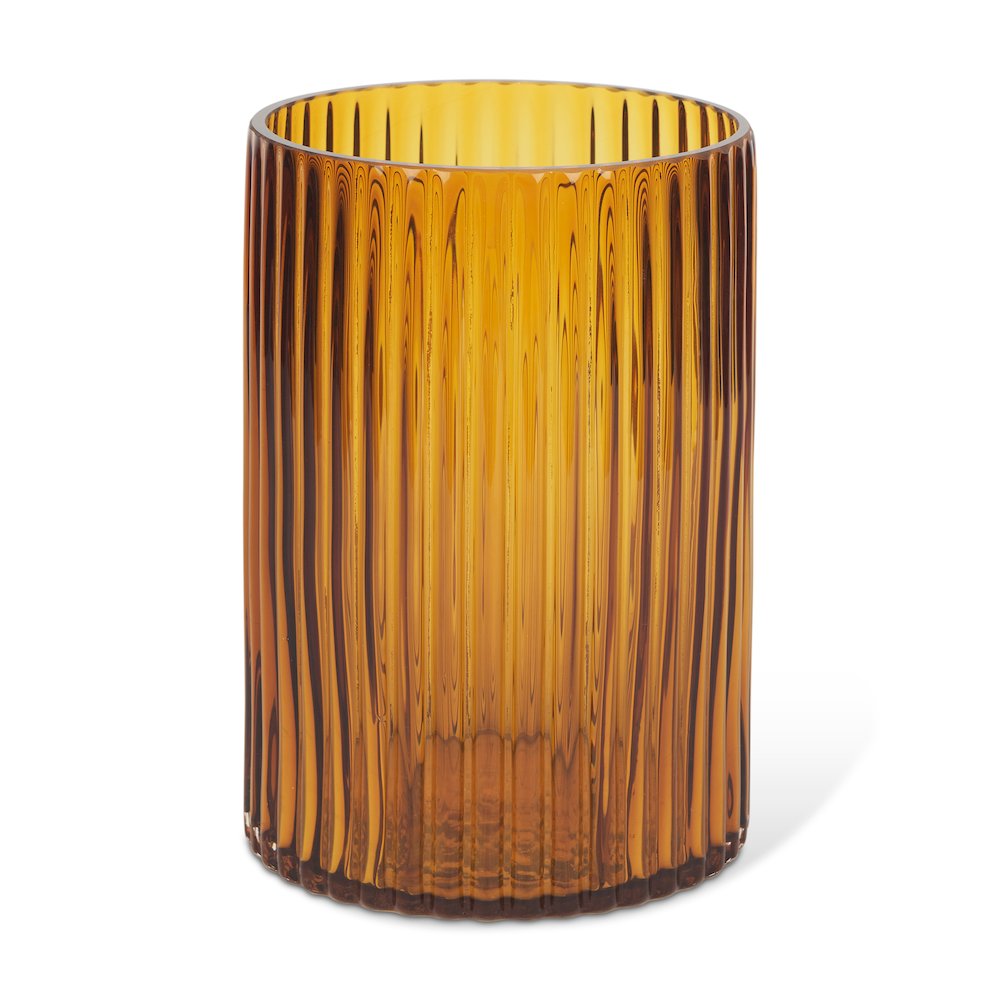 Dawn Short Amber Glass Vase. Picture 1