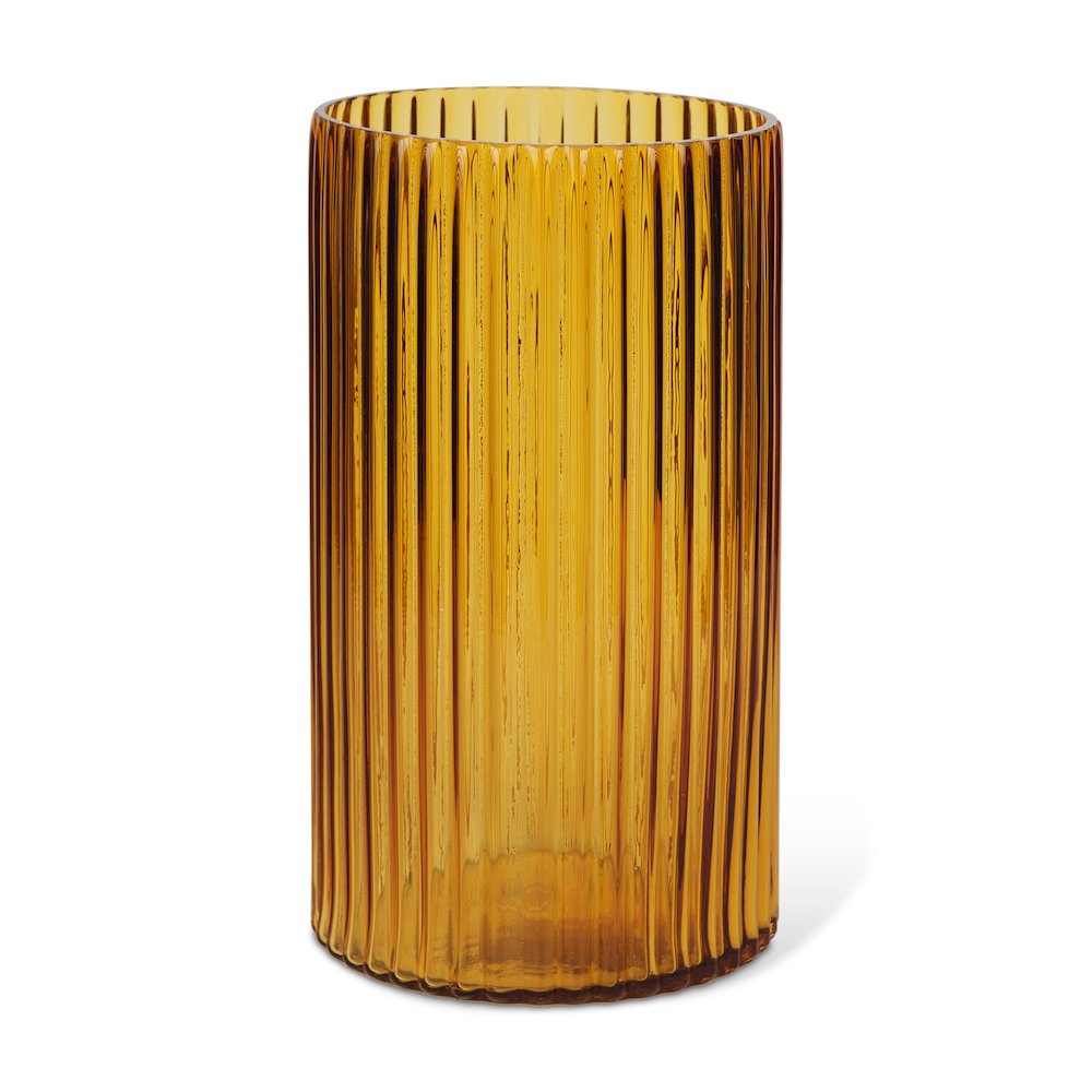 Dawn Tall Amber Glass Vase. Picture 1