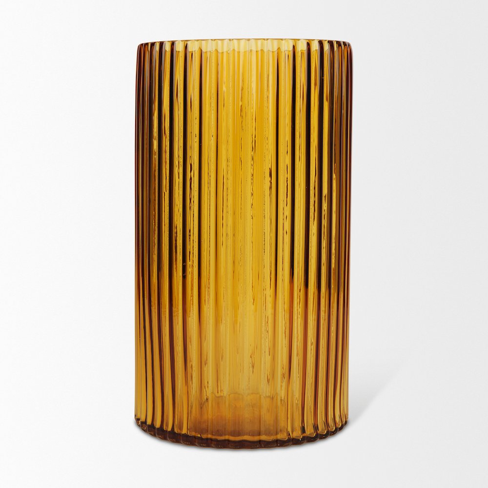 Dawn Tall Amber Glass Vase. Picture 4