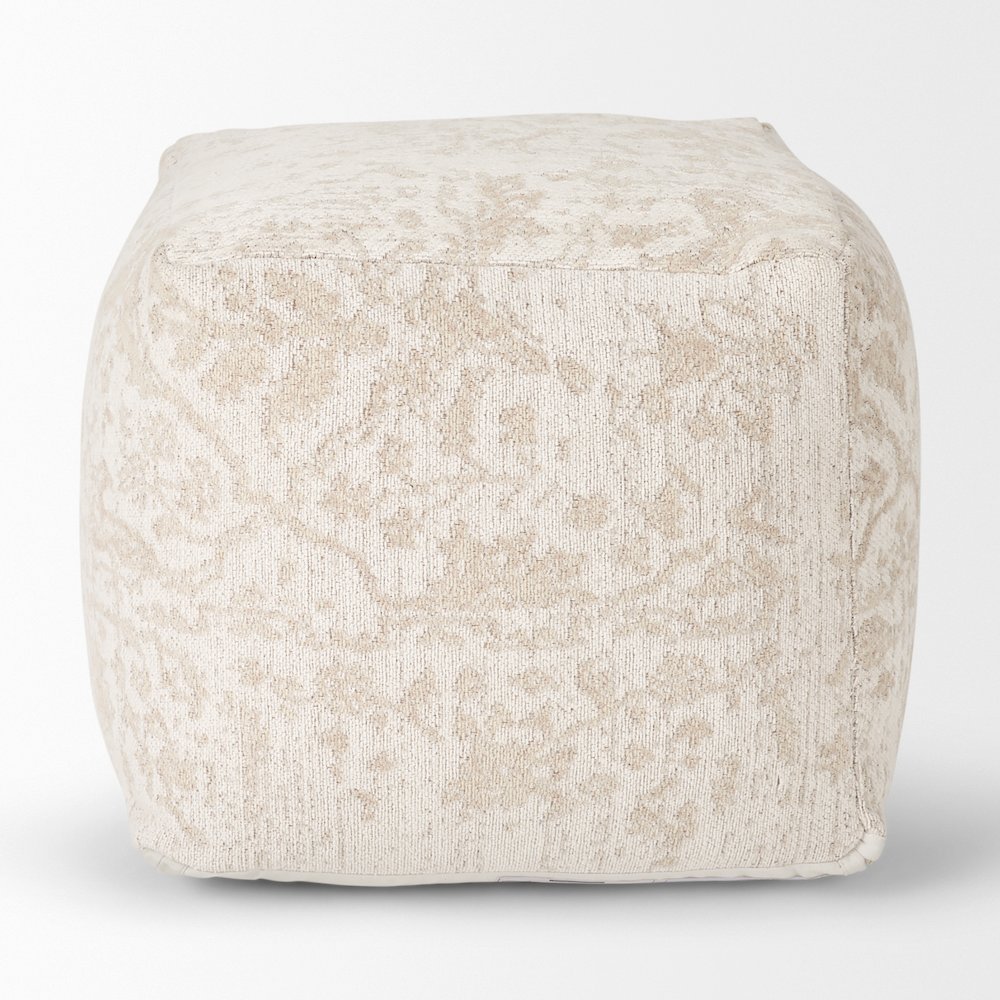 Khloe Small Cream Pouf. Picture 4