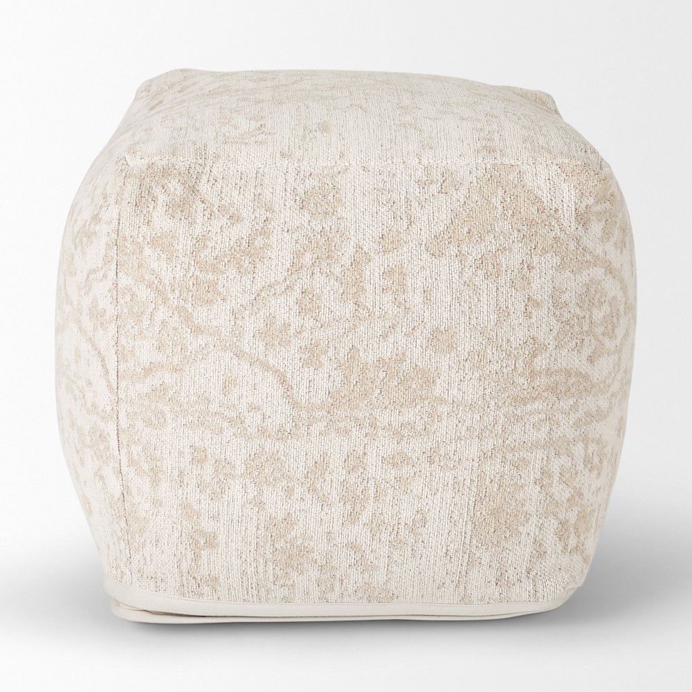Khloe Small Cream Pouf. Picture 5