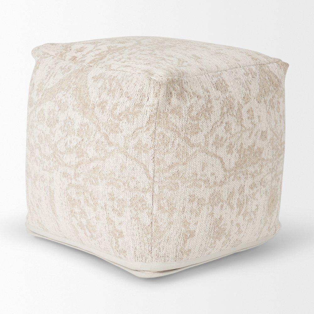 Khloe Small Cream Pouf. Picture 6