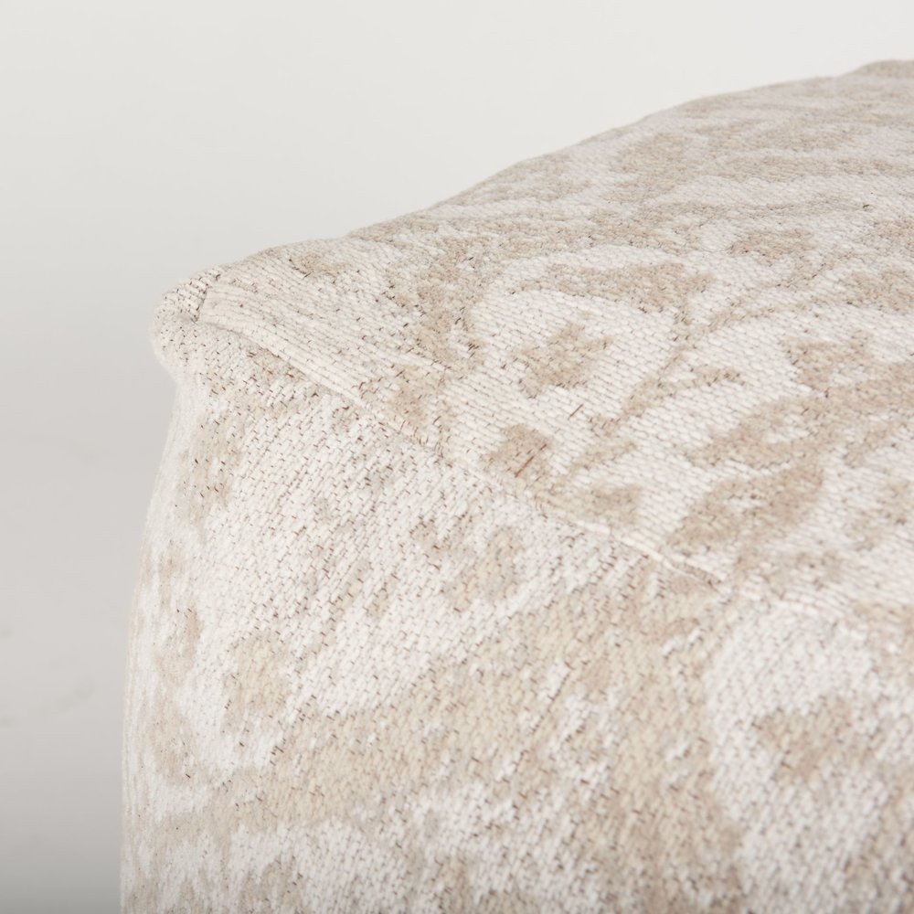 Khloe Small Cream Pouf. Picture 7