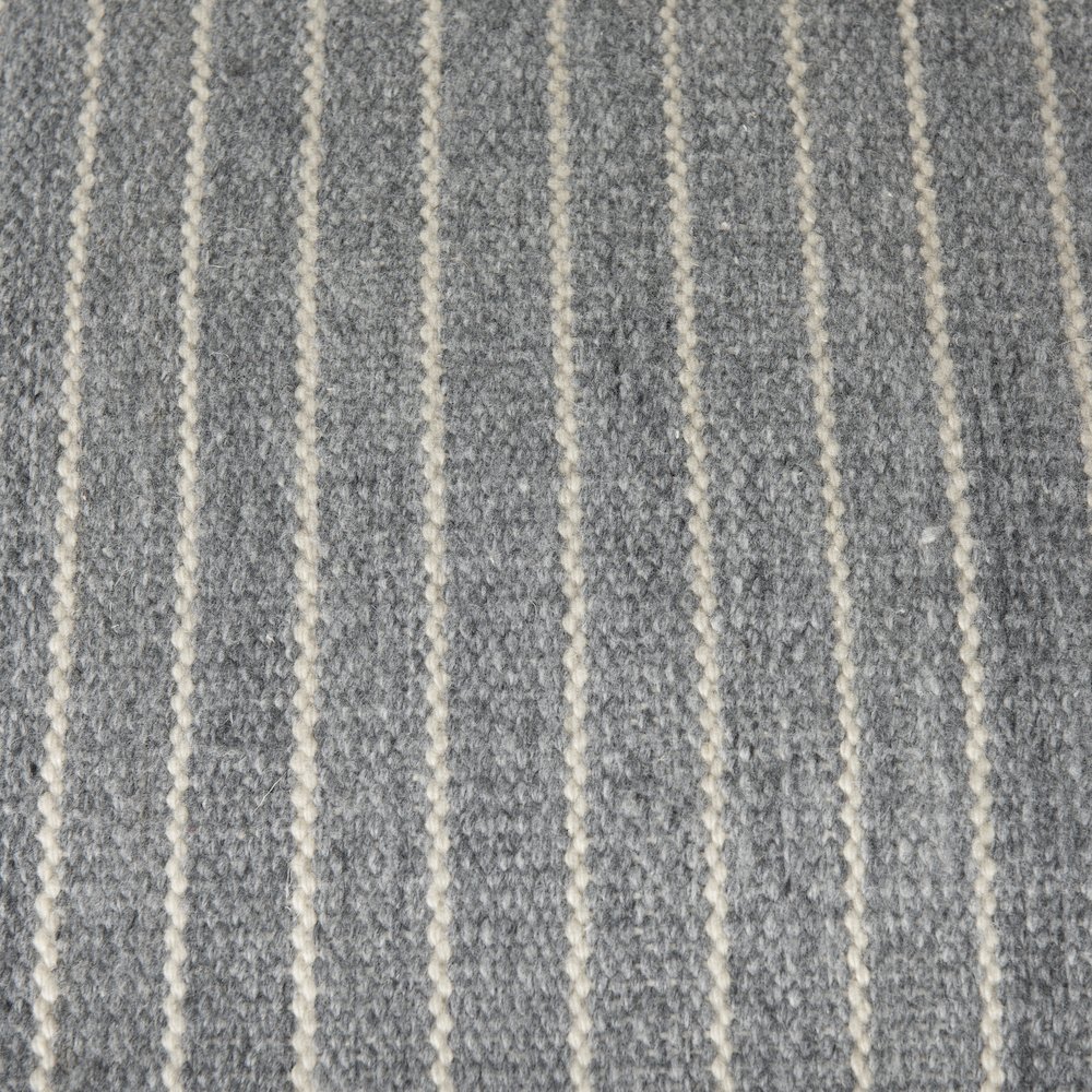 Kensie Large Blue Striped Pouf. Picture 3