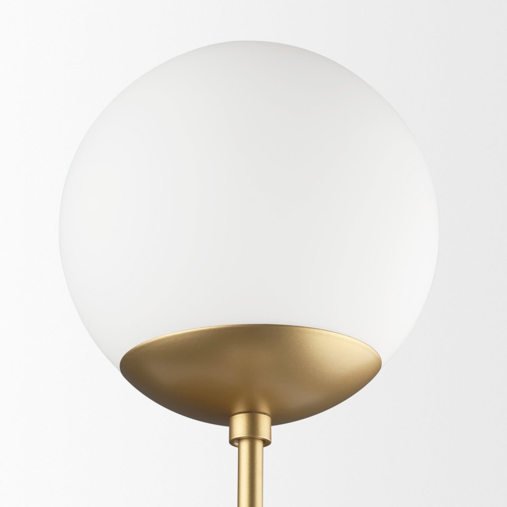 Edie Brushed Gold Metal Frosted Glass Globes 2-Light Wall Sconce. Picture 6