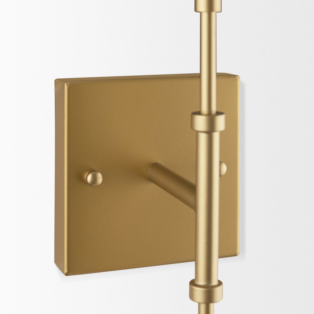 Edie Brushed Gold Metal Frosted Glass Globes 2-Light Wall Sconce. Picture 7