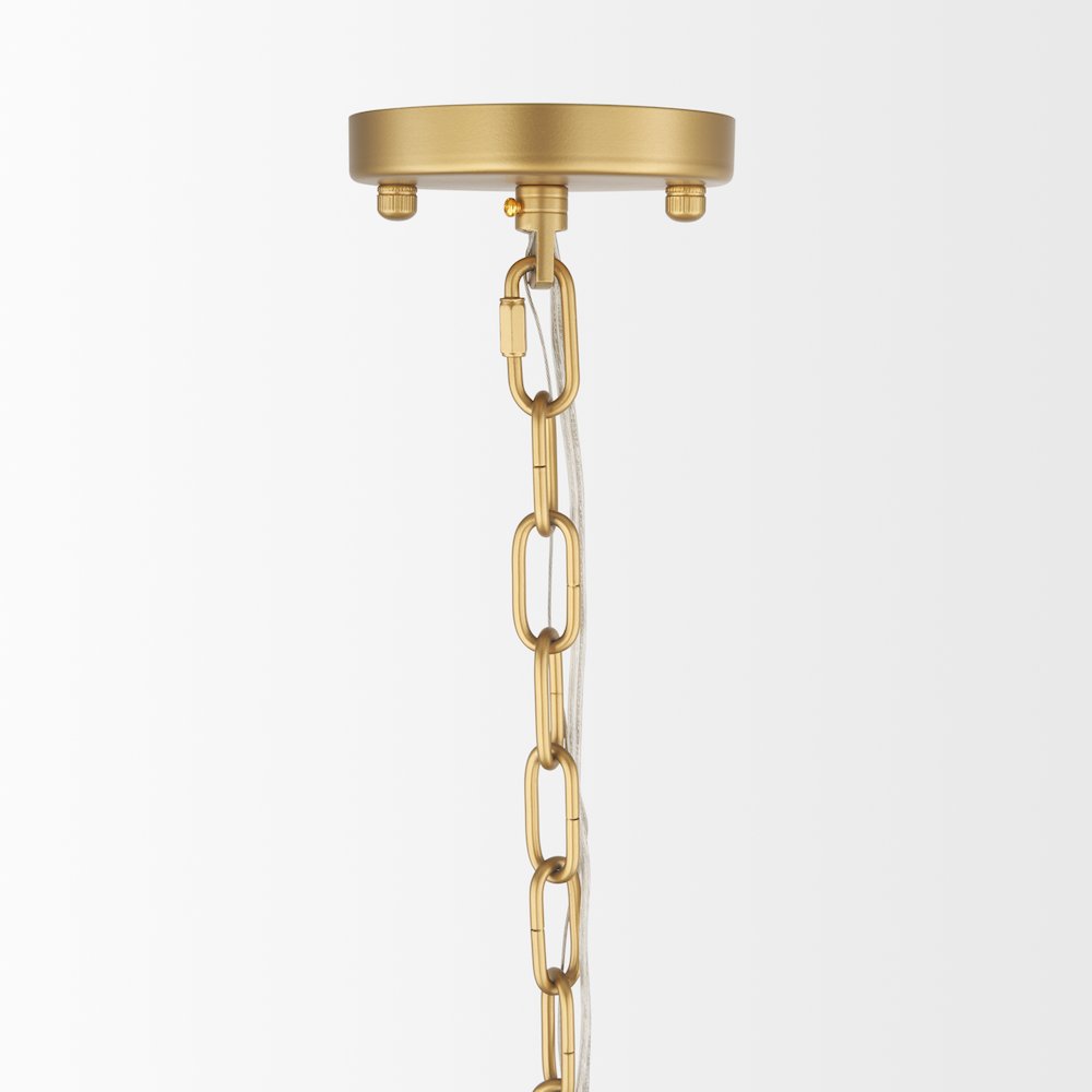 Brushed Gold Metal Frosted Glass Globes 6-Light Chandelier. Picture 5