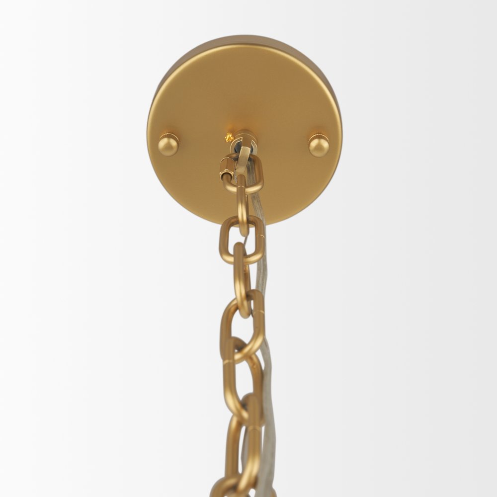 Brushed Gold Metal Frosted Glass Globes 6-Light Chandelier. Picture 6