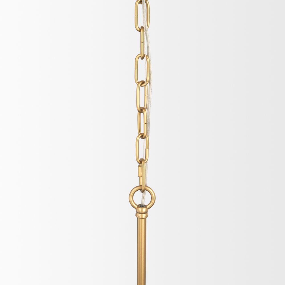 Brushed Gold Metal Frosted Glass Globes 6-Light Chandelier. Picture 7