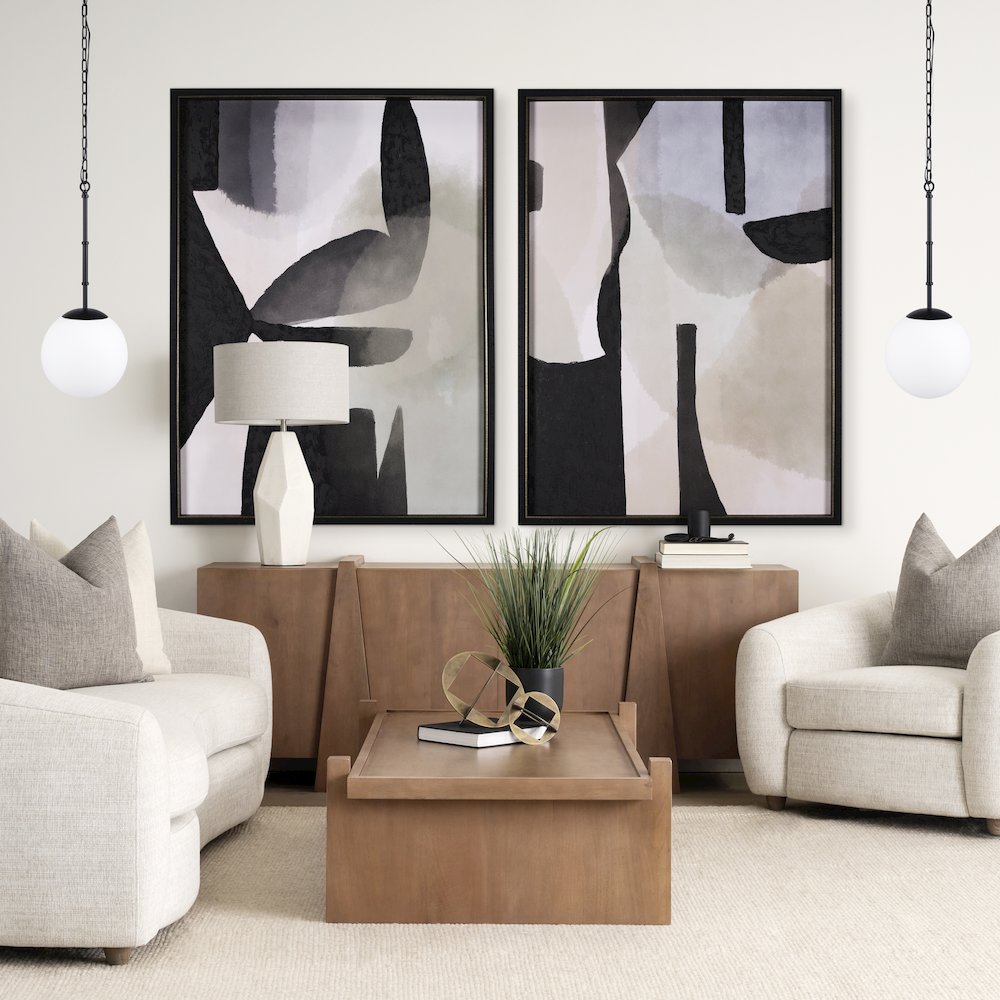 Edie Matte Black Metal Frosted Glass Globe 1-Light Pendant. Picture 2