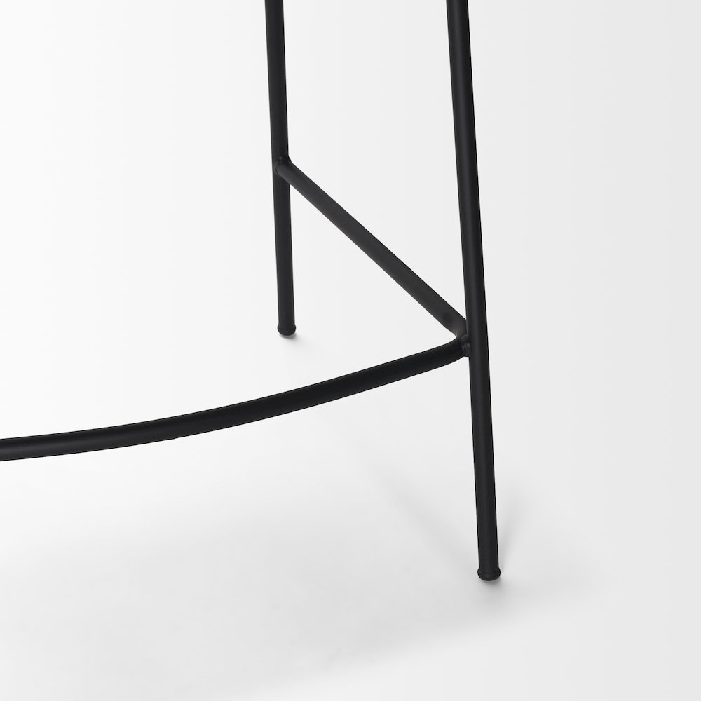 Counter Stool Gray Fabric & Matte Black Metal. Picture 3