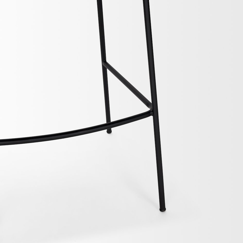 Bar Stool Gray Fabric & Matte Black Metal. Picture 2