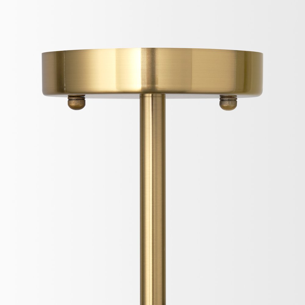 Brushed Brass White Metal Shades 2-Light Chandelier. Picture 8