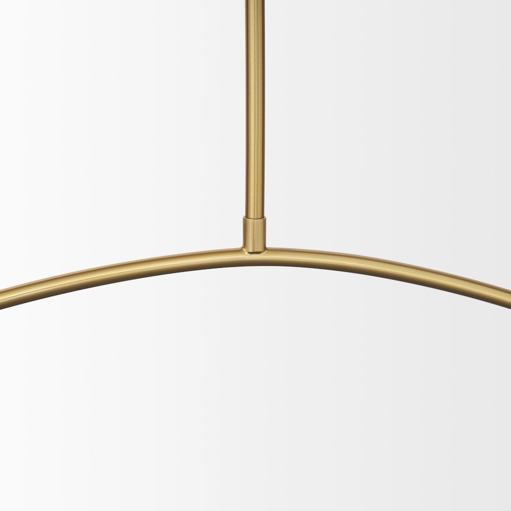Brushed Brass White Metal Shades 2-Light Chandelier. Picture 10