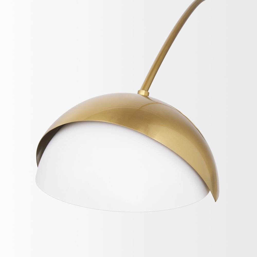 Brushed Brass White Metal Shades 2-Light Chandelier. Picture 11
