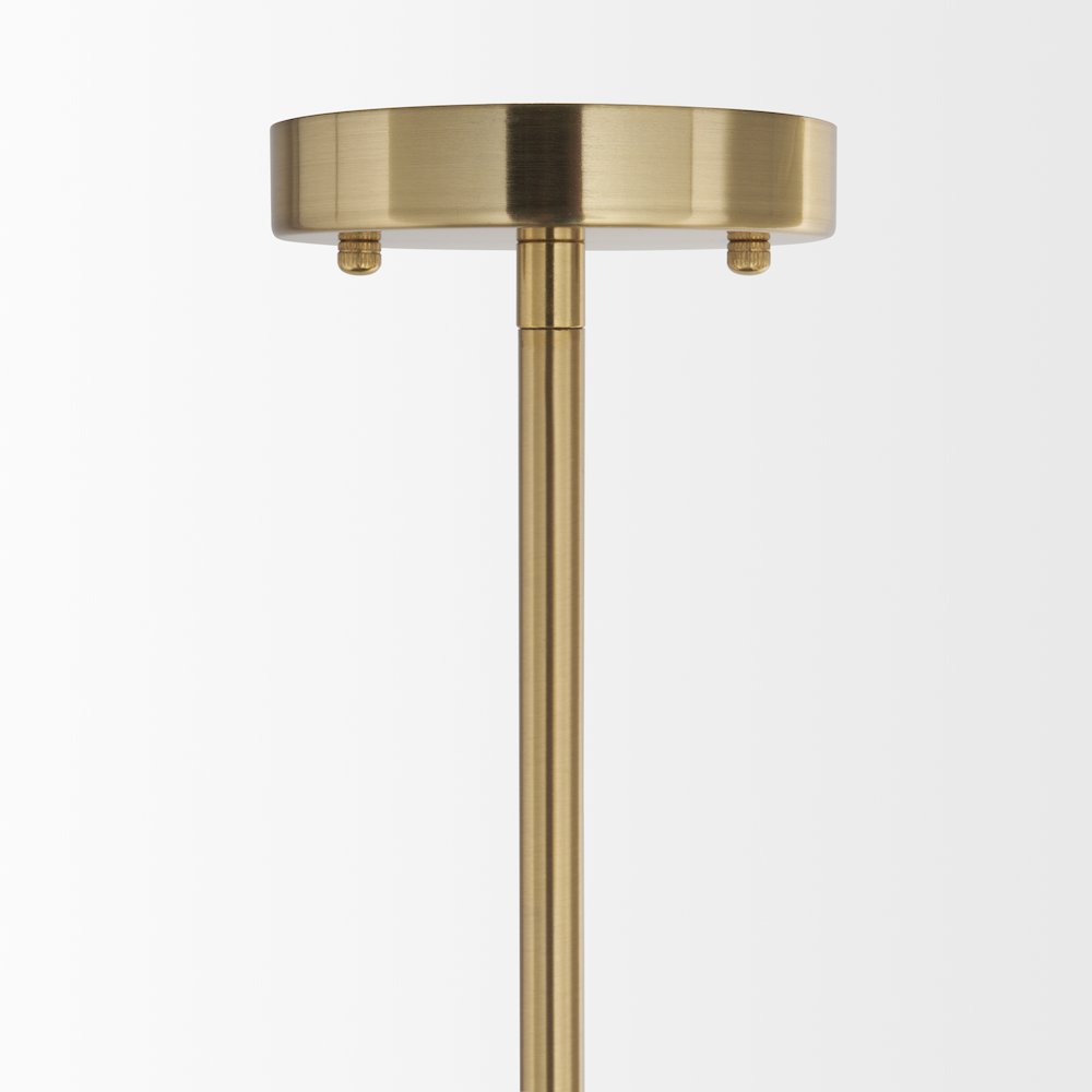 Cybill Brushed Brass White Metal Shade 1-Light Wall Pendant. Picture 6